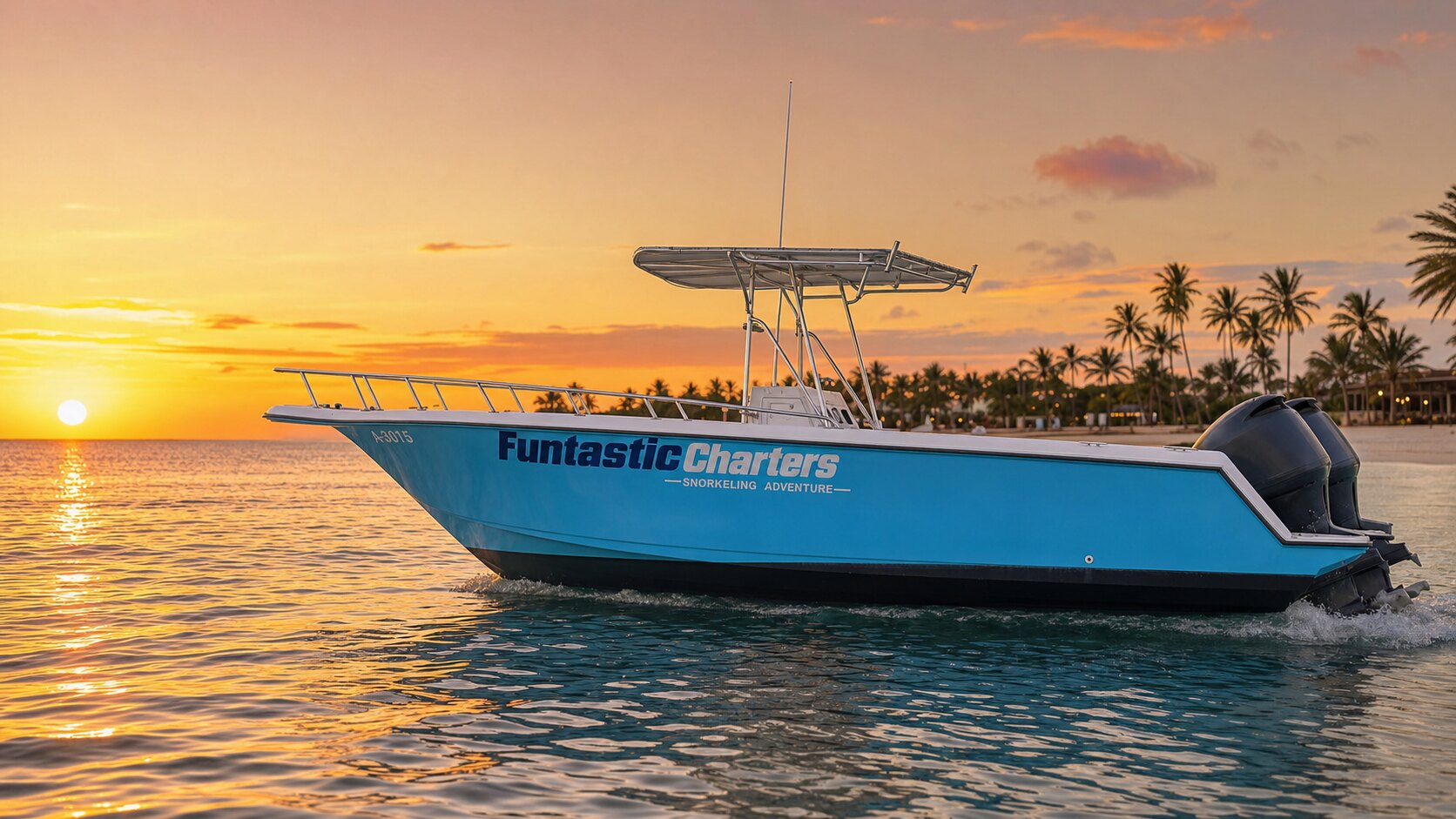 Sunset charter with Funtastic Charters in Aruba